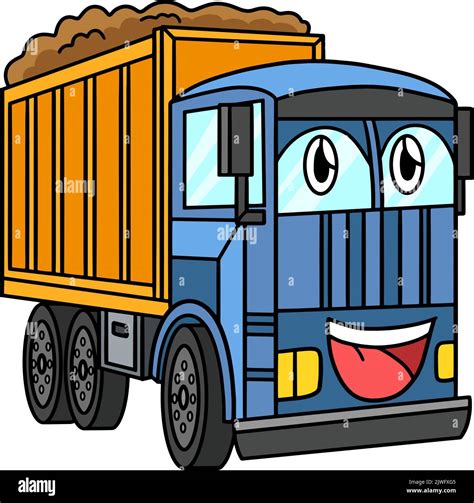 Dump Truck with Face Vehicle Cartoon Clipart Stock Vector Image & Art ...