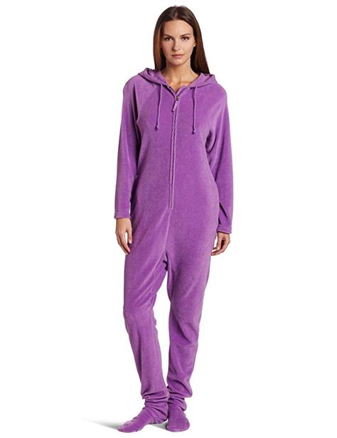 Casual Moments Womens One Piece Footed Pajama Womens Onesie One