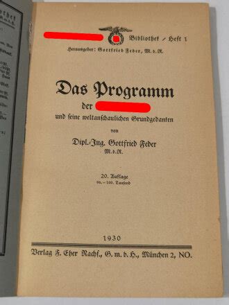 Das Programm Der Nsdap Und Seine Weltanschaulichen Grundgedanken Vo