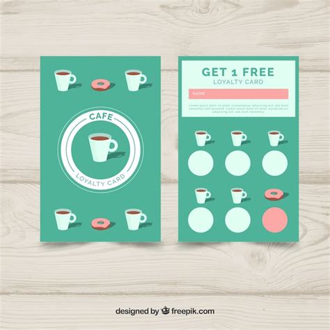 Plantilla De Tarjeta De Fidelidad Con Concepto Cafeteria Vector Gratis