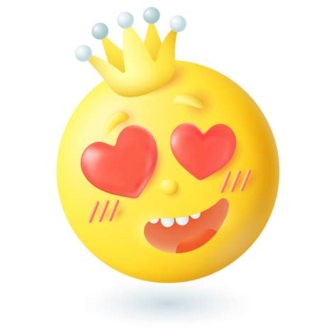 Premium Vector 3d Cartoon Style Emoticon With Hearts In Eyes And