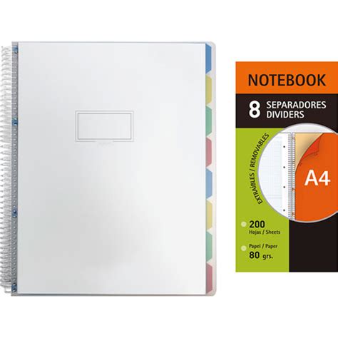 Cuaderno Profesional Senfort Pp Espiral Cuadro Chico Hojas