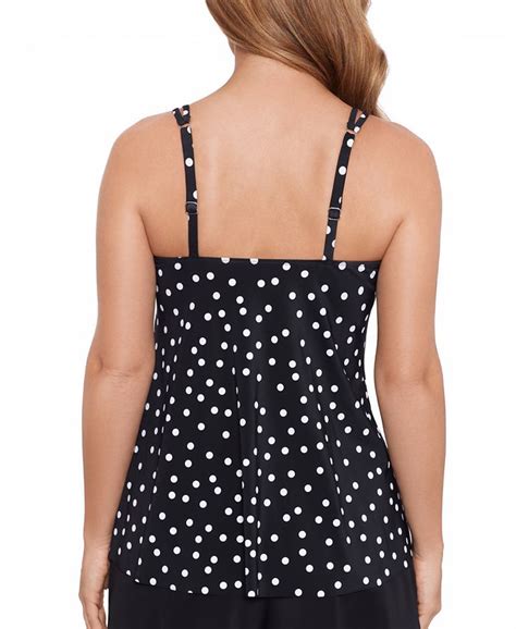 Swim Solutions Womens Polka Dot High Low Tankini Top Created For Macy