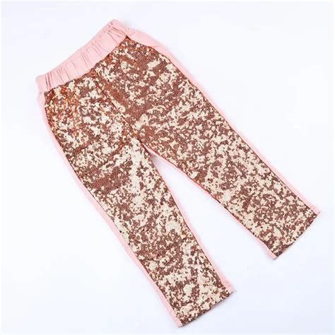 Girls Sequin Pants Pink Glittery Sequin Pants Gold Sparkle Girls