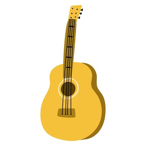 Premium Vector Classic Acoustic Guitar Flat Design Hand Drawn