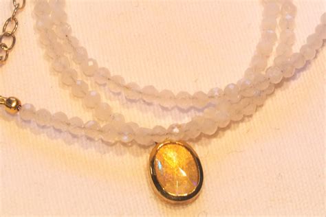 Edelsteinkette Blauer Mondstein Mit Edelopal Anh Nger Etsy Schweiz