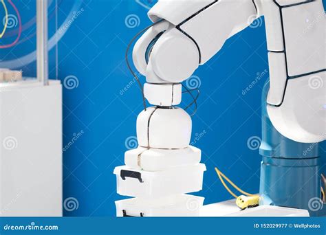 Industrial Pick and Place Robot Arm Stock Image - Image of productivity ...