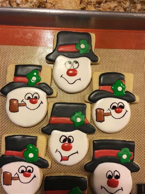 Frosty The Snowman Cookies Christmas Cookies Decorated Iced Sugar Cookies Christmas Cookies