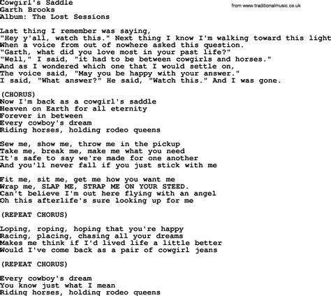 Garth Brooks Rodeo Lyrics Sale