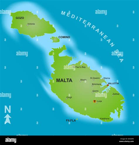 Map Of Malta Stock Photo Alamy