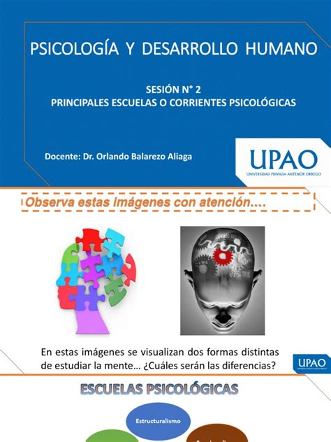 Psicología Y Desarrollo Humano Sesión 2 Principales Escuelas O