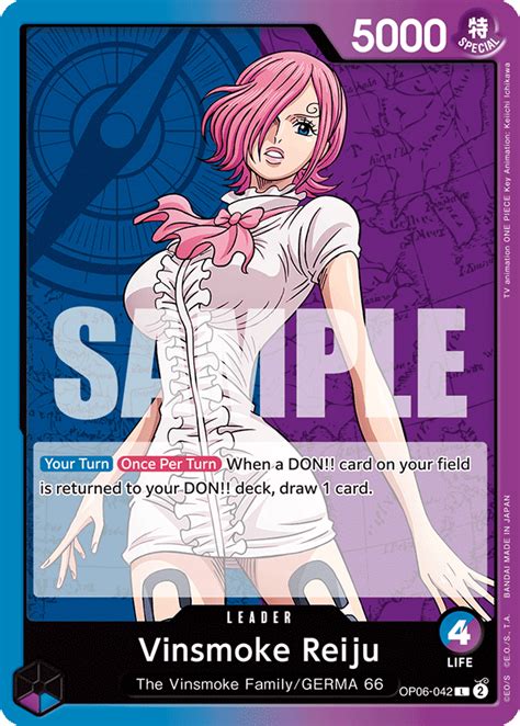 Op06 042 L Eng Vinsmoke Reiju Carte Leader Cartes One Piece Card Game Tcg