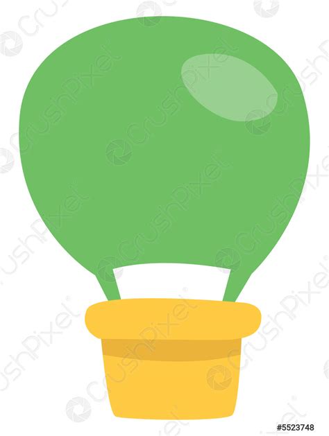 Green Hot Air Balloon Illustration Vector On A White Background Stock Vector 5523748