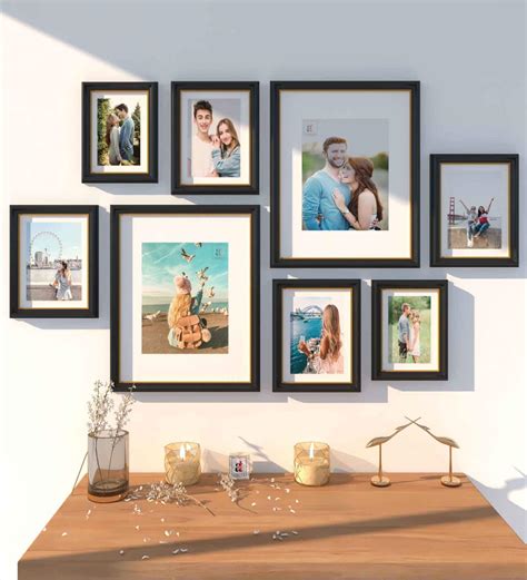 Buy Merry Set Of 8 Black Synthetic Wood Collage Photo Frames At 35 Off