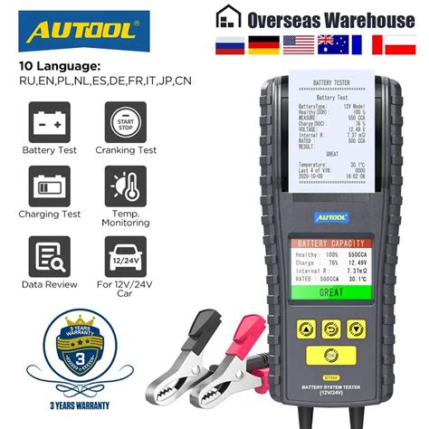 Autool Bt V Car Battery Tester With Printer Real Time