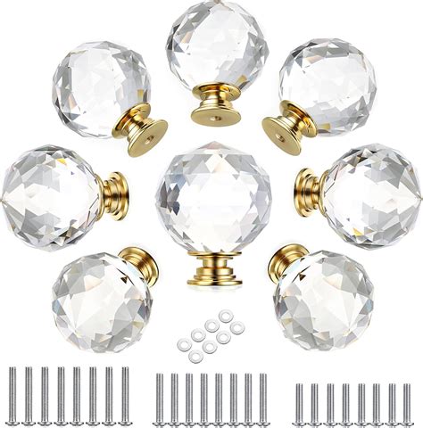 Mdply Pack Crystal Glass Cabinet Knobs Mm Clear Diamond Shape