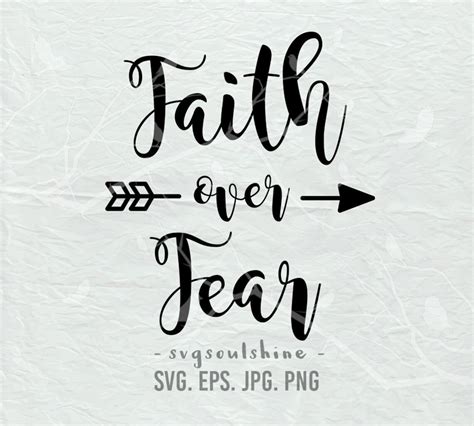 Faith Over Fear SVG File Silhouette Cut File Cricut Clipart Etsy