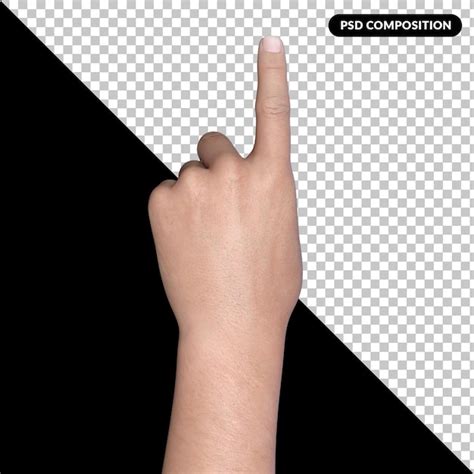 Premium PSD Hand Gesture 3d Rendering Isolated Premium Psd