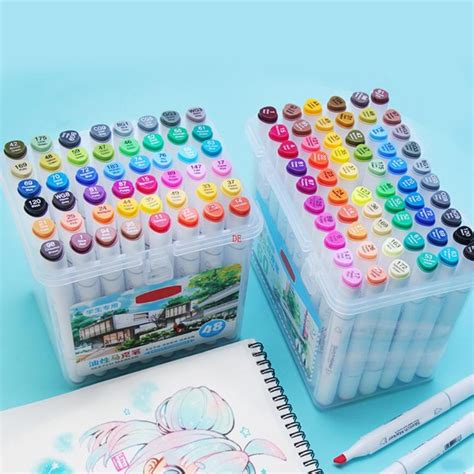 Jual De Dual Tip Marker Pen Spidol Sketsa Warna Warni Set Gambar Artis