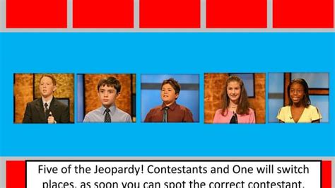 The Switch Placed Card Game Jeopardy Kids Week Contestants 2004 Ppt