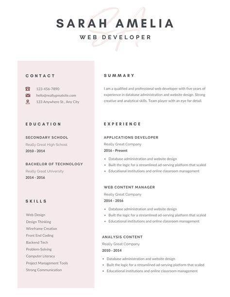 Professional Modern Resume Template For Word And Pages Resume Design