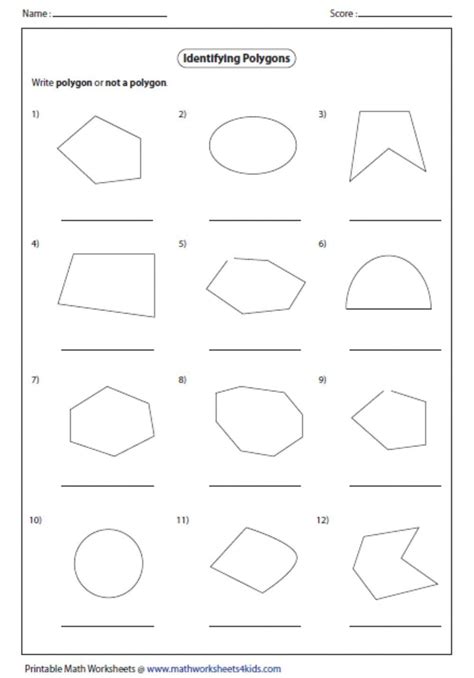 Polygon Worksheets Identifying Polygons Worksheet Pdf