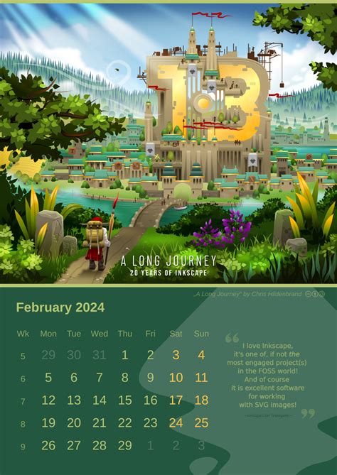 Inkscape Calendar February 2024 Printable A3 Inkspace The