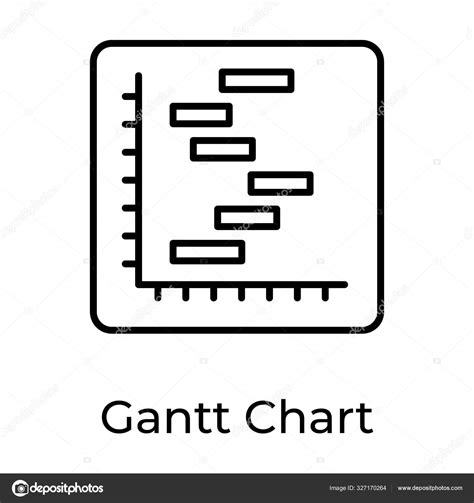 Line Icon Gantt Chart Graphical Representation Stock Vector Image By