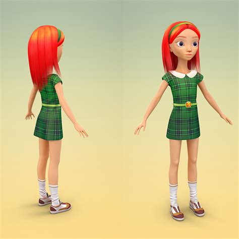 Cute Cartoon Girl 3d Characters