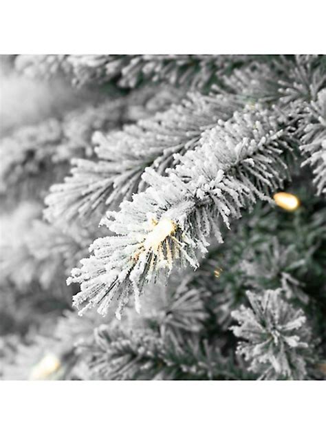 7ft Nordic Flocked Fir Pre Lit Tree With 350 Warm White Lights And 1459