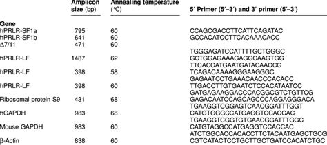 Sequences Annealing Temperature And Expected Amplicon Sizes For Primer