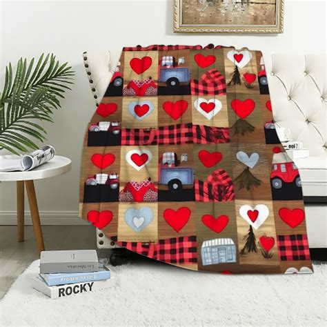 Comio Valentines Day Throw Blanket Valentines Day Love Heart Gnome