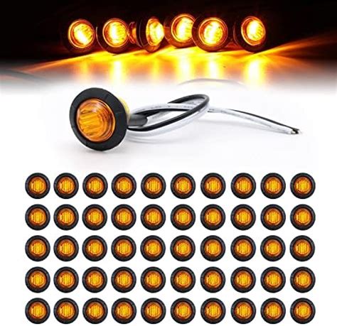 Amazon MADCATZ 50 Pcs 3 4 LED Amber Marker Lights 3LED With