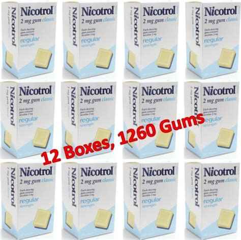 Nicotrol Nicotine Gum 2mg Classic 12 Boxes Of 105 Gums Total 1260