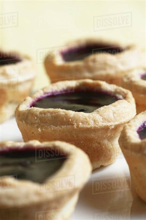 Several Blueberry Tarts Stock Photo Dissolve