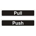horizontal push pull sign banner house
