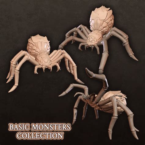 3D Printable Giant Spiders - Basic Monsters Collection by 3DeRatopsStudio