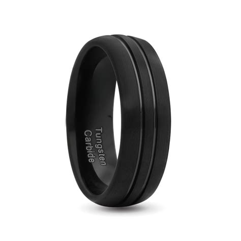 Sixtytwo Double Black Tungsten Ring Luxgemgold Tungsten Carbide Rings