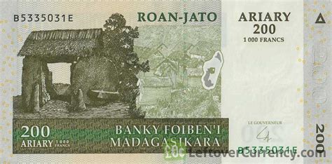 200 Malagasy Ariary banknote - Exchange yours for cash today