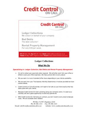 Fillable Online Ledger Collections Fax Email Print PdfFiller