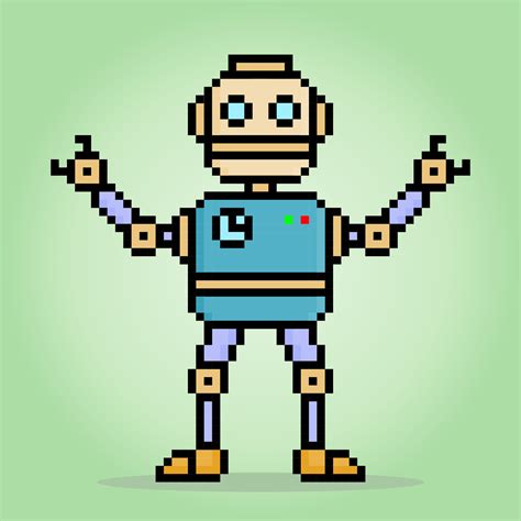 8 Bit Pixel Robot In Vector Illustrations For Game Assets 11713428