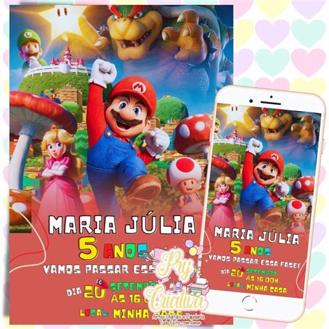 Convite Digital Super Mario Bros Elo Produtos Especiais