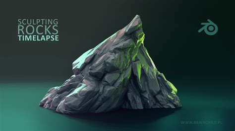 Quick 3d Sculpting Workflow Stylised Rock In Blender 30 Timelapse