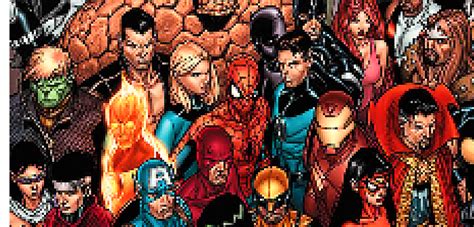 marvel pixel art tribute charts superhero evolution