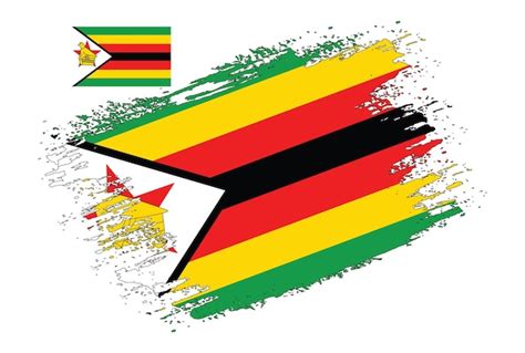 Premium Vector Brush Design Zimbabwe Flag Vector