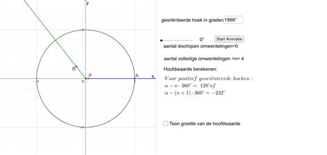 Hoofdwaarde Van Een Hoek Bepalen GeoGebra