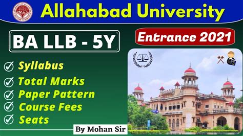 Au Ba Llb Entrance Syllabus Au Ba Llb Paper Pattern Seats Fees