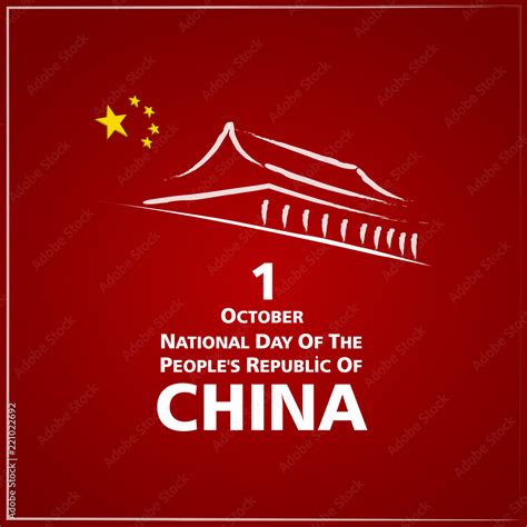 1 October China Happy National Day Greeting Card Waving Chinese Flags