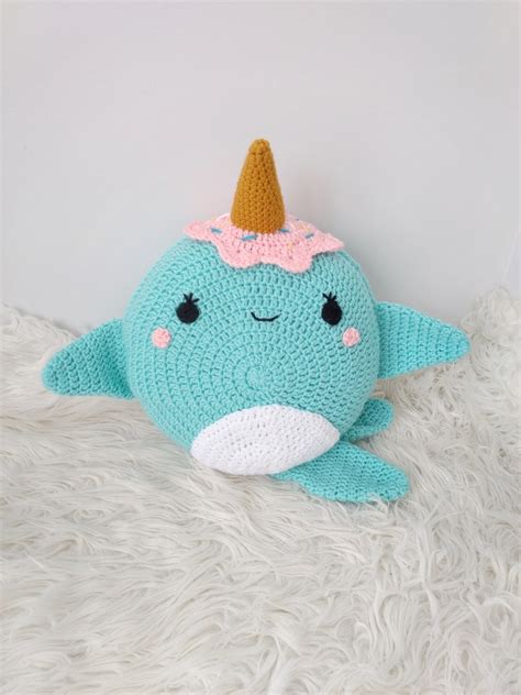 Crochet Whale Pattern Crochet Narwhal Pillow Crochet Etsy