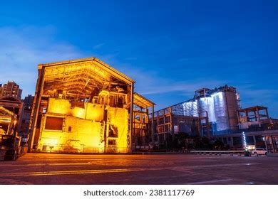 Industrial Park Night View Factory Buildings Stock Photo 2381117769 ...